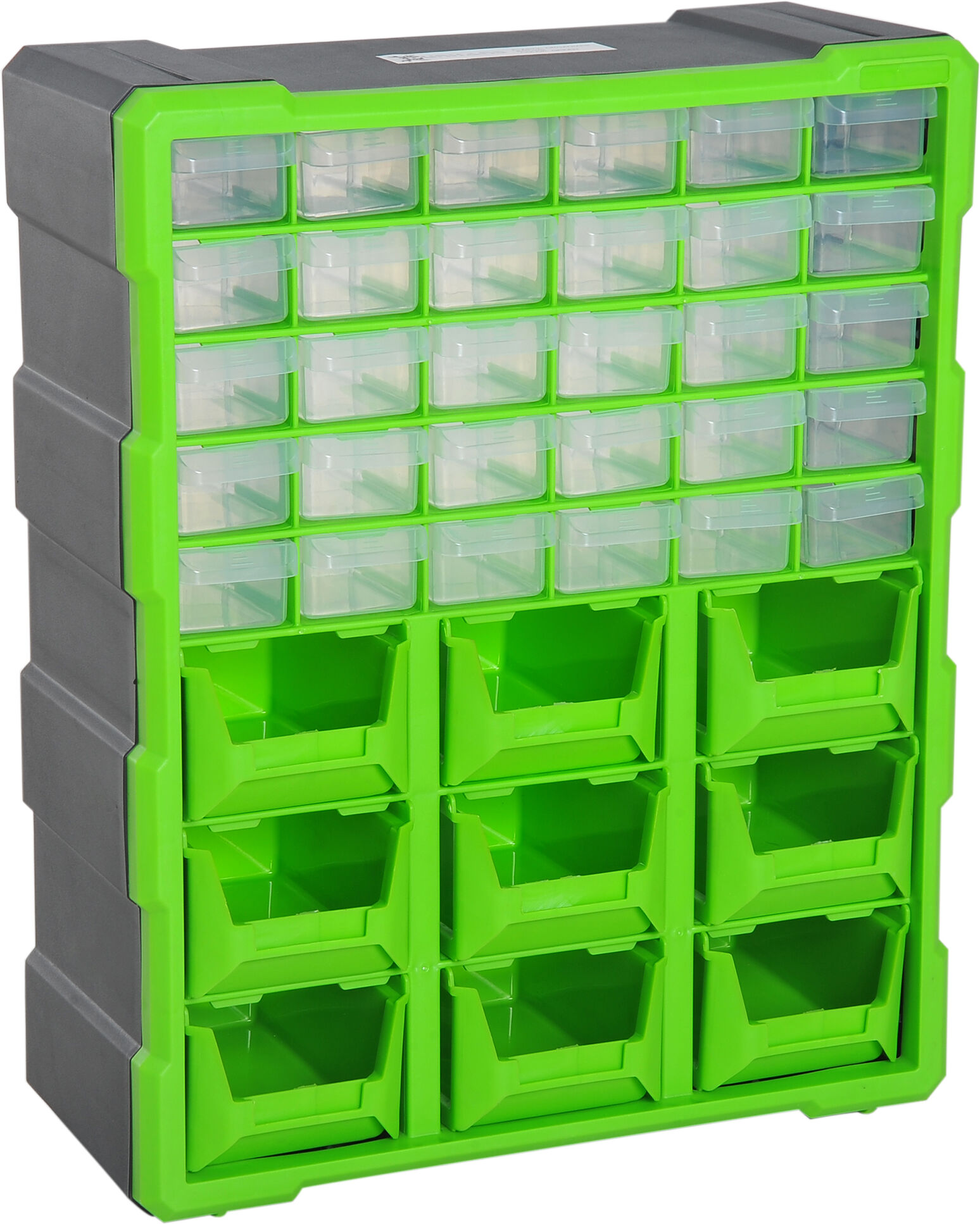 Durhand Cassettiera Portautensili con 30 Cassetti e 9 Scatole Grandi in Plastica Cassettiera Box Verde 38 × 16 × 47.5cm