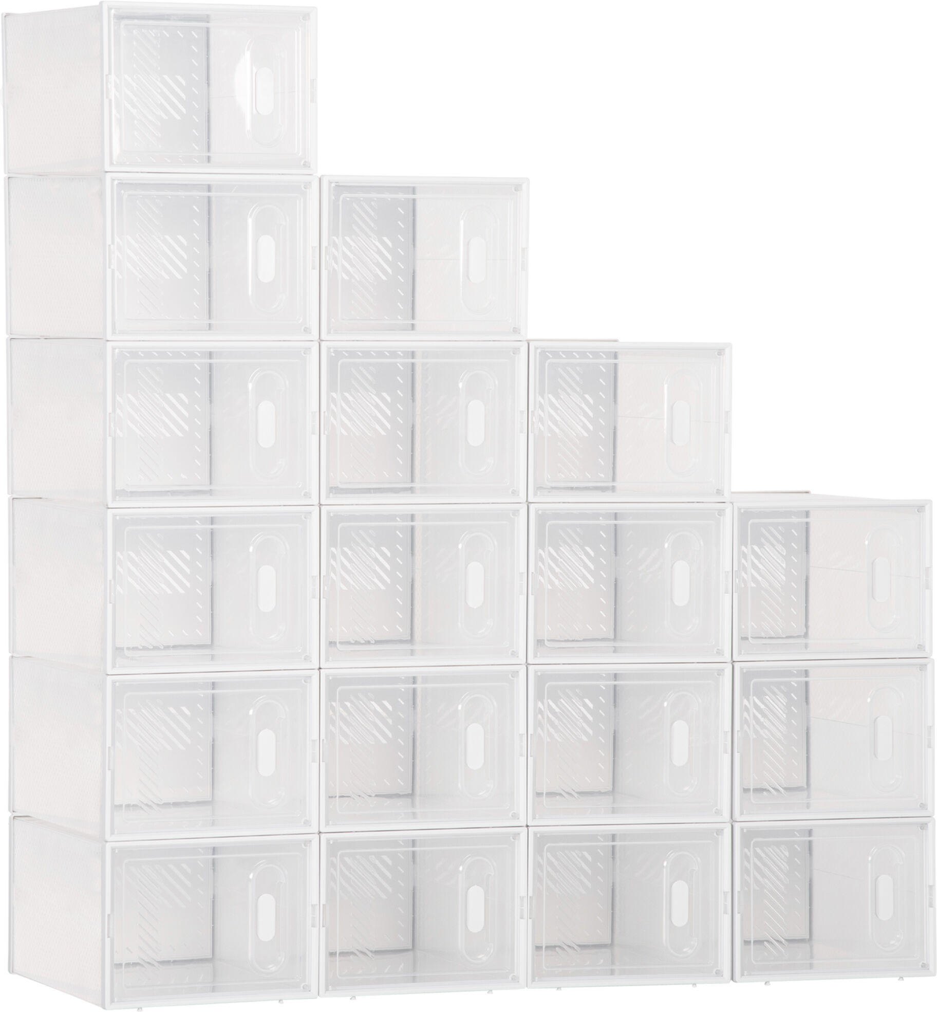 Homcom Mobile Scarpiera Rettangolare in Plastica PP, 18 Box 25x35x19 cm per Scarpe max 43 EU, Vestiti e Libri