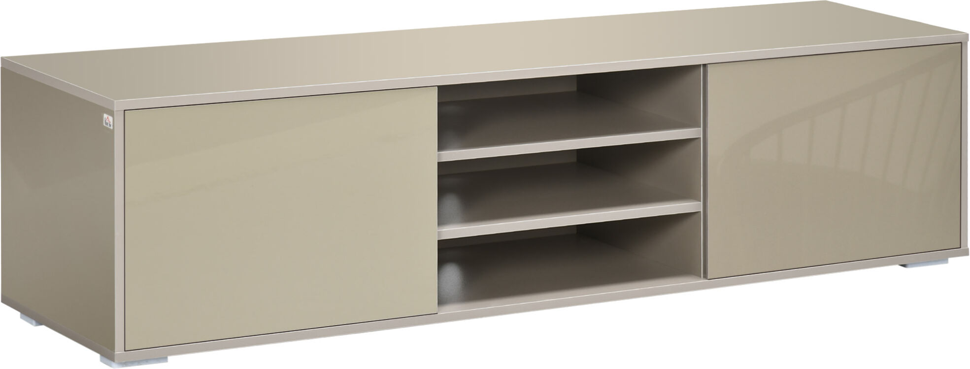 Homcom Mobile TV Basso per TV 70" max in MDF Grigio con 3 Ripiani Aperti e 2 Armadietti, 160x39x41.2 cm