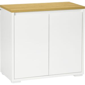 Homcom Mobile Multiuso Bianco con Armadietto a 2 Livelli Homcom Mobile Multiuso Bianco con Armadietto a 2 Livelli