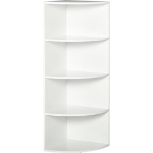 Homcom Scaffale Libreria Angolo a 4Ripiani, a ventaglio garantisce, a Muro e Parete, Legno particellare da 15mm, 39.5x39.5x120cm Bianco Aosom Italy Homcom Scaffale Libreria Angolo a 4Ripiani, a ventaglio garantisce, a Muro e Parete, Legno particellare da 15mm, 39.5x39.5x120cm Bianco Aosom Italy