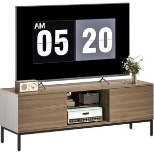Homcom Mobile TV con Scomparto Foro Cavi e Ripiano Regolabile per Televisore da 60 Pollici 140x40x49,5 cm Grigio Aosom Italy Homcom Mobile TV con Scomparto Foro Cavi e Ripiano Regolabile per Televisore da 60 Pollici 140x40x49,5 cm Grigio Aosom Italy