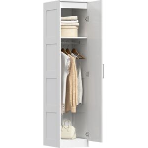 Homcom Armadio Multiuso con Asta Appendiabiti, Ripiano, Porta a Chiusura Dolce 40 x 52 x 180 cm Bianco Aosom Italy Homcom Armadio Multiuso con Asta Appendiabiti, Ripiano, Porta a Chiusura Dolce 40 x 52 x 180 cm Bianco Aosom Italy