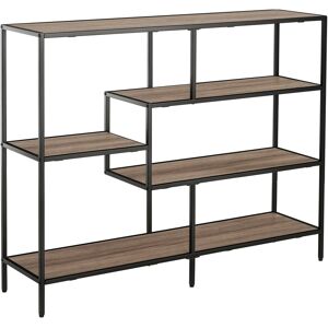 Homcom Scaffale Libreria Asimmetrica in Stile Industriale, in Legno e Metallo Nero, 120x32x95cm Homcom Scaffale Libreria Asimmetrica in Stile Industriale, in Legno e Metallo Nero, 120x32x95cm
