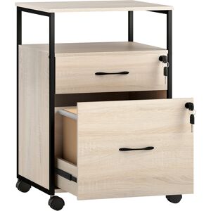 Vinsetto Cassettiera per Scrivania con 2 Cassetti e Ruote, per Formato Lettera A4 44x40x66,5 cm, Legno Aosom Italy Vinsetto Cassettiera per Scrivania con 2 Cassetti e Ruote, per Formato Lettera A4 44x40x66,5 cm, Legno Aosom Italy