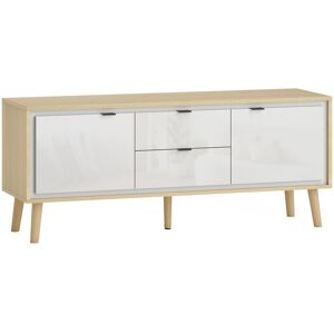 Homcom Mobile TV, per televisore fino a 55 pollici, con 2 ante lucide e 2 cassetti silenziosi, 120 x 35 x 50 cm, Bianco Aosom Italy Homcom Mobile TV, per televisore fino a 55 pollici, con 2 ante lucide e 2 cassetti silenziosi, 120 x 35 x 50 cm, Bianco Aosom Italy