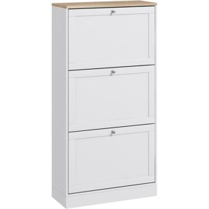 Homcom Scarpiera Salvaspazio a 3 Cassetti con Ripiani Regolabili su 2 Livelli, in Legno, 60x23.5x115 cm, Bianco Aosom Italy Homcom Scarpiera Salvaspazio a 3 Cassetti con Ripiani Regolabili su 2 Livelli, in Legno, 60x23.5x115 cm, Bianco Aosom Italy