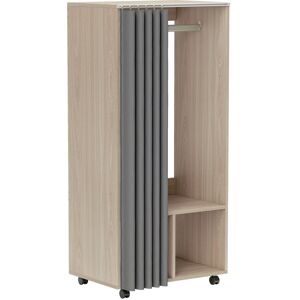 Homcom Armadio appendiabiti armadio contenitore mobile con tenda, barra appendiabiti, 60 x 40 x 128 cm, effetto legno naturale Aosom Italy Homcom Armadio appendiabiti armadio contenitore mobile con tenda, barra appendiabiti, 60 x 40 x 128 cm, effetto legno naturale Aosom Italy