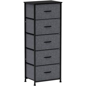 Homcom Cassettiera 5 cassetti, cassetti in tessuto pieghevoli, struttura in acciaio nera, 45 x 30 x 116 cm Grigio scuro Aosom Italy Homcom Cassettiera 5 cassetti, cassetti in tessuto pieghevoli, struttura in acciaio nera, 45 x 30 x 116 cm Grigio scuro Aosom Italy