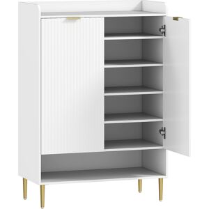 Homcom Scarpiera Salvaspazio per 24 Paia di Scarpe con 2 Ante, 3 Ripiani Estraibili e Mensola Inferiore, Bianco Aosom Italy Homcom Scarpiera Salvaspazio per 24 Paia di Scarpe con 2 Ante, 3 Ripiani Estraibili e Mensola Inferiore, Bianco Aosom Italy