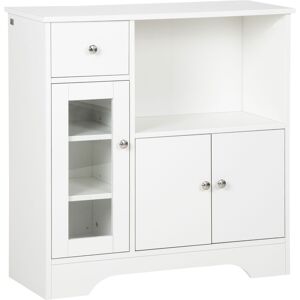 Homcom Credenza Buffet con Vano Aperto, Cassetto, 3 Ripiani e Armadietto a 2 Ante, in Legno, 80x30x82 cm, Bianco Aosom Italy Homcom Credenza Buffet con Vano Aperto, Cassetto, 3 Ripiani e Armadietto a 2 Ante, in Legno, 80x30x82 cm, Bianco Aosom Italy