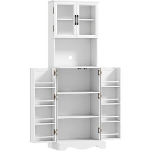 Homcom Buffet alto cucina armadio da cucina 4 porte 8 portaspezie piano di lavoro ripiano regolabile 60x39,5x179,6cm bianco Aosom Italy Homcom Buffet alto cucina armadio da cucina 4 porte 8 portaspezie piano di lavoro ripiano regolabile 60x39,5x179,6cm bianco Aosom Italy