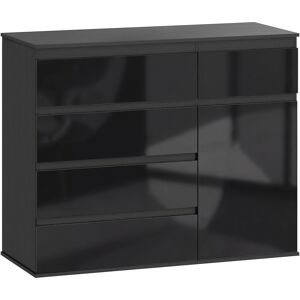 Homcom Madia moderna con 5 cassetti, ripiano regolabile e anta soft-close, Nero lucido Aosom Italy Homcom Madia moderna con 5 cassetti, ripiano regolabile e anta soft-close, Nero lucido Aosom Italy