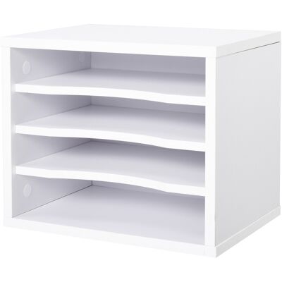 Vinsetto Organizer da Scrivania in Legno a 4 livelli, 35.5x25x28.6cm, Bianco Aosom Italy Vinsetto Organizer da Scrivania in Legno a 4 livelli, 35.5x25x28.6cm, Bianco Aosom Italy