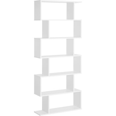 Homcom Libreria Scaffale Moderno in Legno a Ripiani e Divisore d'Interni, Mobile Guardaroba Decorativo Autoportante a 6 Livelli, Bianco Aosom Italy Homcom Libreria Scaffale Moderno in Legno a Ripiani e Divisore d'Interni, Mobile Guardaroba Decorativo Autoportante a 6 Livelli, Bianco Aosom Italy