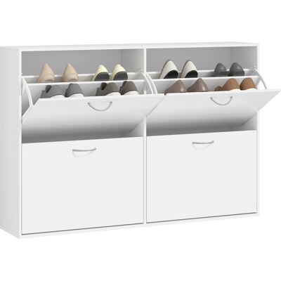 Homcom Armadio scarpiera slim con 2 cassetti e 2 ante, Scarpiera Salvaspazio per 12 Paia con Mensole regolabili per Ingresso, Bianco Aosom Italy Homcom Armadio scarpiera slim con 2 cassetti e 2 ante, Scarpiera Salvaspazio per 12 Paia con Mensole regolabili per Ingresso, Bianco Aosom Italy