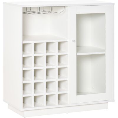 Homcom Mobiletto Portabottiglie Vini con Porta Calici e Armadietto, Capacità 20 Bottiglie, 80x36x85 cm, Bianco Homcom Mobiletto Portabottiglie Vini con Porta Calici e Armadietto, Capacità 20 Bottiglie, 80x36x85 cm, Bianco