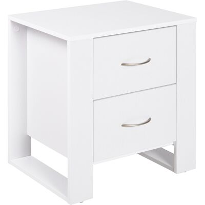 Homcom Comodino Moderno in Legno con 2 Cassetti per Camera da Letto, 48x39x54cm, Bianco Aosom Homcom Comodino Moderno in Legno con 2 Cassetti per Camera da Letto, 48x39x54cm, Bianco Aosom