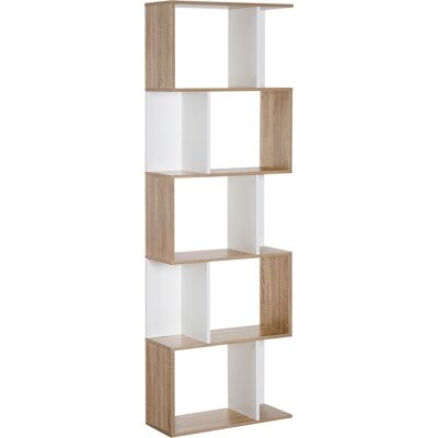 Homcom libreria in Legno, Scaffale a Ripiani, Mobile Contemporaneo, Bianco legno naturale 60 × 24 × 184.5cm Aosom Homcom libreria in Legno, Scaffale a Ripiani, Mobile Contemporaneo, Bianco legno naturale 60 × 24 × 184.5cm Aosom