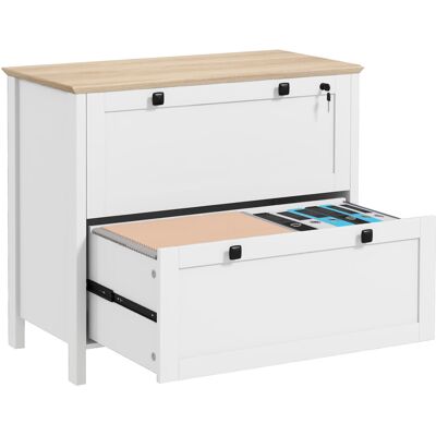 Homcom Armadietto Portadocumenti con 2 Cassetti per Cartelle A4, Serratura e Chiavi, 76x40x76cm, Bianco Homcom Armadietto Portadocumenti con 2 Cassetti per Cartelle A4, Serratura e Chiavi, 76x40x76cm, Bianco