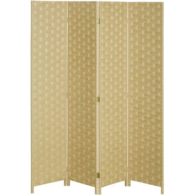 Homcom Paravento Separé da Interno a 4 Ante in Legno, Pieghevole e Salvaspazio Altezza 170cm, Marrone Homcom Paravento Separé da Interno a 4 Ante in Legno, Pieghevole e Salvaspazio Altezza 170cm, Marrone