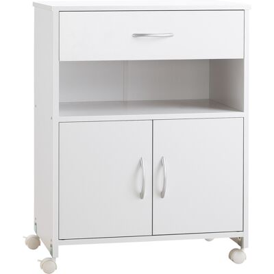 Vinsetto Mobile Porta Stampante con Cassetto e Armadietto, Mobiletto Basso Multiuso in Legno con 4 Ruote, 60x39x80cm, Bianco Vinsetto Mobile Porta Stampante con Cassetto e Armadietto, Mobiletto Basso Multiuso in Legno con 4 Ruote, 60x39x80cm, Bianco