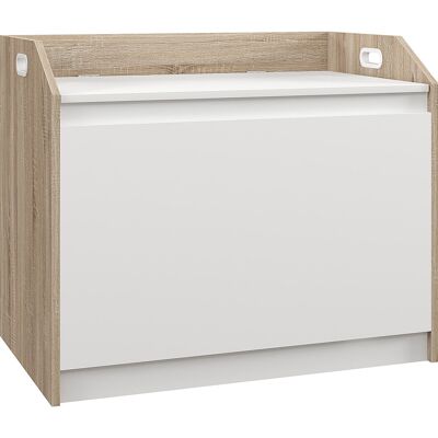 Homcom Cassapanca in Legno Moderna con Schienale e Vano Contenitore, 62.4x40x51.5cm, Bianco Aosom Homcom Cassapanca in Legno Moderna con Schienale e Vano Contenitore, 62.4x40x51.5cm, Bianco Aosom