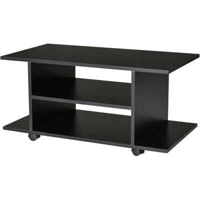 Homcom Mobile Porta Tv Ripiani in Legno con Ruote,Salotto Ingresso Supporto da tavolo TV Nero, 40x40x80cm Aosom Homcom Mobile Porta Tv Ripiani in Legno con Ruote,Salotto Ingresso Supporto da tavolo TV Nero, 40x40x80cm Aosom