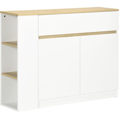 Homcom Buffet mobile da stoccaggio con 2 cassetti 3 mensole aperte e mobile con 2 ante 110 x 29,5 x 82 cm bianco Homcom Buffet mobile da stoccaggio con 2 cassetti 3 mensole aperte e mobile con 2 ante 110 x 29,5 x 82 cm bianco