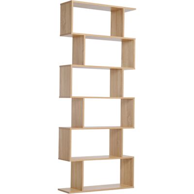 Homcom Libreria Etagere Zig zag Design Contemporaneo 80L x 23P x 192A cm 6 Livelli Colore Quercia Chiaro Homcom Libreria Etagere Zig zag Design Contemporaneo 80L x 23P x 192A cm 6 Livelli Colore Quercia Chiaro