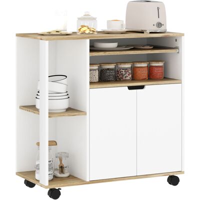 Homcom Carrello da Cucina con Spazio di Stoccaggio, Mobile, Ripiani Regolabili, per Cucina, Soggiorno, Sala da Pranzo, Bianco Homcom Carrello da Cucina con Spazio di Stoccaggio, Mobile, Ripiani Regolabili, per Cucina, Soggiorno, Sala da Pranzo, Bianco