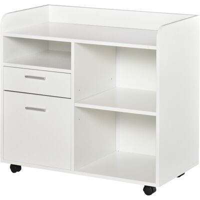 Supporto stampante Vinsetto - Organizzatore ufficio con ruote - 80x40x72cm - Legno bianco Supporto stampante Vinsetto - Organizzatore ufficio con ruote - 80x40x72cm - Legno bianco