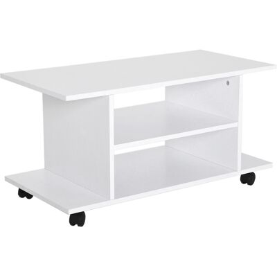 Homcom Mobile porta TV in Legno con Ruote Color Bianco 80x40x40cm Homcom Mobile porta TV in Legno con Ruote Color Bianco 80x40x40cm