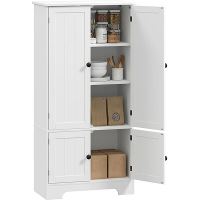 Homcom Mobile Credenza da Cucina a 4 Ante con 2 Armadietti e Ripiano Regolabile, 58.2x30x123 cm, Bianco Aosom Italy Homcom Mobile Credenza da Cucina a 4 Ante con 2 Armadietti e Ripiano Regolabile, 58.2x30x123 cm, Bianco Aosom Italy
