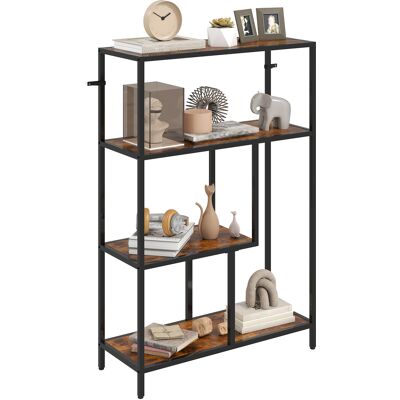 Homcom Mobile Libreria a 4 Ripiani Stile Industriale in Legno e Metallo, 77x30x116 cm, Marrone Rustico Aosom Italy Homcom Mobile Libreria a 4 Ripiani Stile Industriale in Legno e Metallo, 77x30x116 cm, Marrone Rustico Aosom Italy