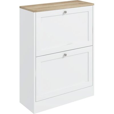 Homcom Mobile a scarpe 12 paia, mobile d'ingresso con 2 cassetti ribaltabili e ripiani regolabili, 60 x 24 x 80 cm, bianco Aosom Italy Homcom Mobile a scarpe 12 paia, mobile d'ingresso con 2 cassetti ribaltabili e ripiani regolabili, 60 x 24 x 80 cm, bianco Aosom Italy