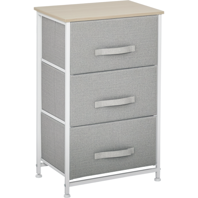 Homcom Comò moderno con 3 cassetti in tessuto, telaio in acciaio e truciolato, 45 x 30 x 71 cm, grigio Aosom Italy Homcom Comò moderno con 3 cassetti in tessuto, telaio in acciaio e truciolato, 45 x 30 x 71 cm, grigio Aosom Italy