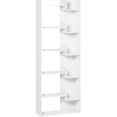 Homcom Libreria, mensola da 6 livelli, design irregolare, per soggiorno, camera da letto, ufficio, 60x21x162,5cm, bianco Aosom Italy Homcom Libreria, mensola da 6 livelli, design irregolare, per soggiorno, camera da letto, ufficio, 60x21x162,5cm, bianco Aosom Italy