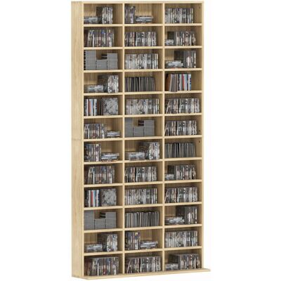 Homcom Organizzatore per CD e DVD, biblioteca scaffale archiviazione 1116 CD/528 DVD, 36 scomparti e ripiani regolabili, rovere Aosom Italy Homcom Organizzatore per CD e DVD, biblioteca scaffale archiviazione 1116 CD/528 DVD, 36 scomparti e ripiani regolabili, rovere Aosom Italy