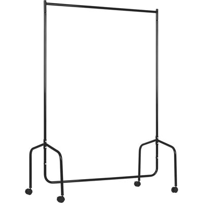 Homcom Appendiabiti Attaccapanni in Metallo per Vestiti con Rotelle, 120x60x170 cm, Nero Aosom Italy Homcom Appendiabiti Attaccapanni in Metallo per Vestiti con Rotelle, 120x60x170 cm, Nero Aosom Italy