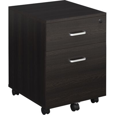 Vinsetto Cassettiera da Ufficio con 2 Cassetti, Ruote, una Serratura con 2 Chiavi, in Legno, 40x44x54.6cm, Nero, Portadocumenti Aosom Vinsetto Cassettiera da Ufficio con 2 Cassetti, Ruote, una Serratura con 2 Chiavi, in Legno, 40x44x54.6cm, Nero, Portadocumenti Aosom