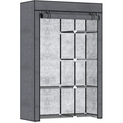 Homcom Armadio di Tessuto Pieghevole Ropero Portatile con 6 Ripiani e 1 Asta Appendiabiti per Camera da Letto 103x43x162,5cm Grigio Scuro Aosom Italy Homcom Armadio di Tessuto Pieghevole Ropero Portatile con 6 Ripiani e 1 Asta Appendiabiti per Camera da Letto 103x43x162,5cm Grigio Scuro Aosom Italy