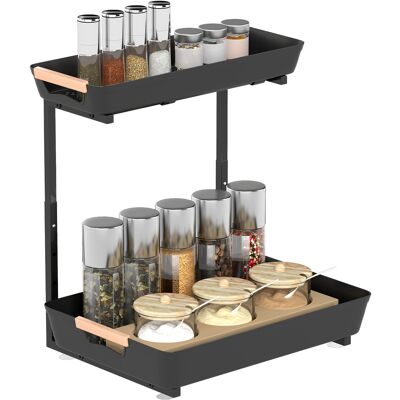 Homcom Scaffale da Cucina con 2 Ripiani, 40x30x42 cm, Nero Aosom Italy Homcom Scaffale da Cucina con 2 Ripiani, 40x30x42 cm, Nero Aosom Italy