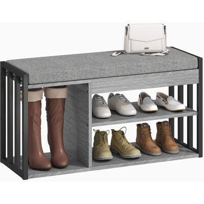 Homcom Scaffale per Scarpe con Panca, Scaffale per Corridoio per Scarpe, Mobile Portascarpe con Design a 3 Livelli, per Ingresso, Corridoio, Soggiorno, Camera da Letto, Grigio Aosom Italy Homcom Scaffale per Scarpe con Panca, Scaffale per Corridoio per Scarpe, Mobile Portascarpe con Design a 3 Livelli, per Ingresso, Corridoio, Soggiorno, Camera da Letto, Grigio Aosom Italy