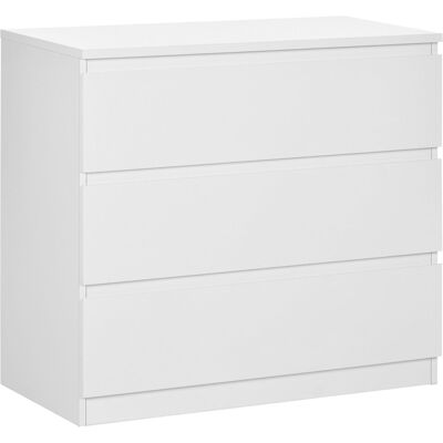 Homcom Cassettiera 3 Cassetti Moderna senza Maniglie per Camera e Soggiorno, 80x39x73 cm, Bianco Aosom Italy Homcom Cassettiera 3 Cassetti Moderna senza Maniglie per Camera e Soggiorno, 80x39x73 cm, Bianco Aosom Italy