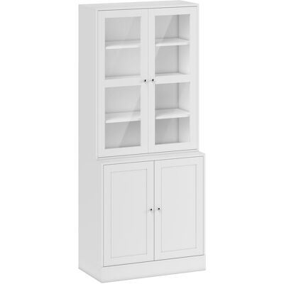 Homcom Mobile Libreria con 2 Armadietti, Armadio con Ripiani Regolabili su 3 livelli e Ante in Vetro, 76x40x178.5 cm, Bianco Aosom Italy Homcom Mobile Libreria con 2 Armadietti, Armadio con Ripiani Regolabili su 3 livelli e Ante in Vetro, 76x40x178.5 cm, Bianco Aosom Italy