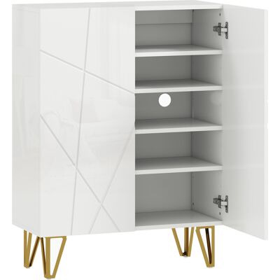 Homcom Scarpiera a 2 Porte, con 4 Ripiani Regolabili 72 x 31,5 x 95 cm, Bianco Aosom Italy Homcom Scarpiera a 2 Porte, con 4 Ripiani Regolabili 72 x 31,5 x 95 cm, Bianco Aosom Italy