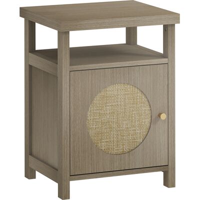 Homcom Comodino con Scaffale Aperto e Vano con Anta in Rattan, 40x35x55 cm, Legno Naturale Aosom Italy Homcom Comodino con Scaffale Aperto e Vano con Anta in Rattan, 40x35x55 cm, Legno Naturale Aosom Italy