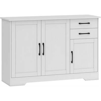 Homcom Credenza Buffet da cucina con 3 porte, 2 cassetti e ripiano regolabile, 120 x 38 x 79 cm, Bianco Aosom Italy Homcom Credenza Buffet da cucina con 3 porte, 2 cassetti e ripiano regolabile, 120 x 38 x 79 cm, Bianco Aosom Italy