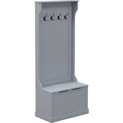 HOMCOM Grigio 3-in-1 Appendiabiti con Panca e Contenitore HOMCOM Grigio 3-in-1 Appendiabiti con Panca e Contenitore
